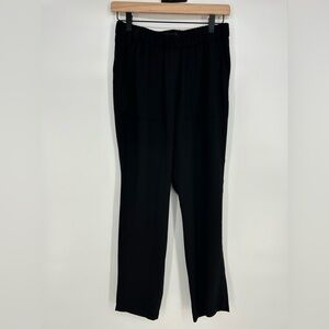 Theory Northsound Crepe Drapey Black High Rise Pull On Lightweight Pants Size 2